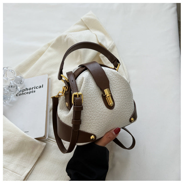 Tahlia - Korean Retro Lychee Pattern Handbag