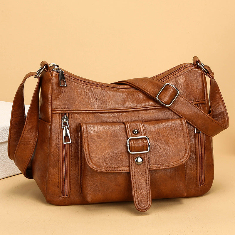 Norah - Retro Tactile Feel Shoulder Messenger Bag